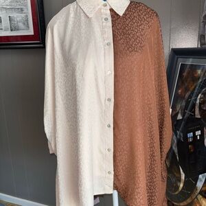 New Entro Elegant Cream and brown Blouse.
